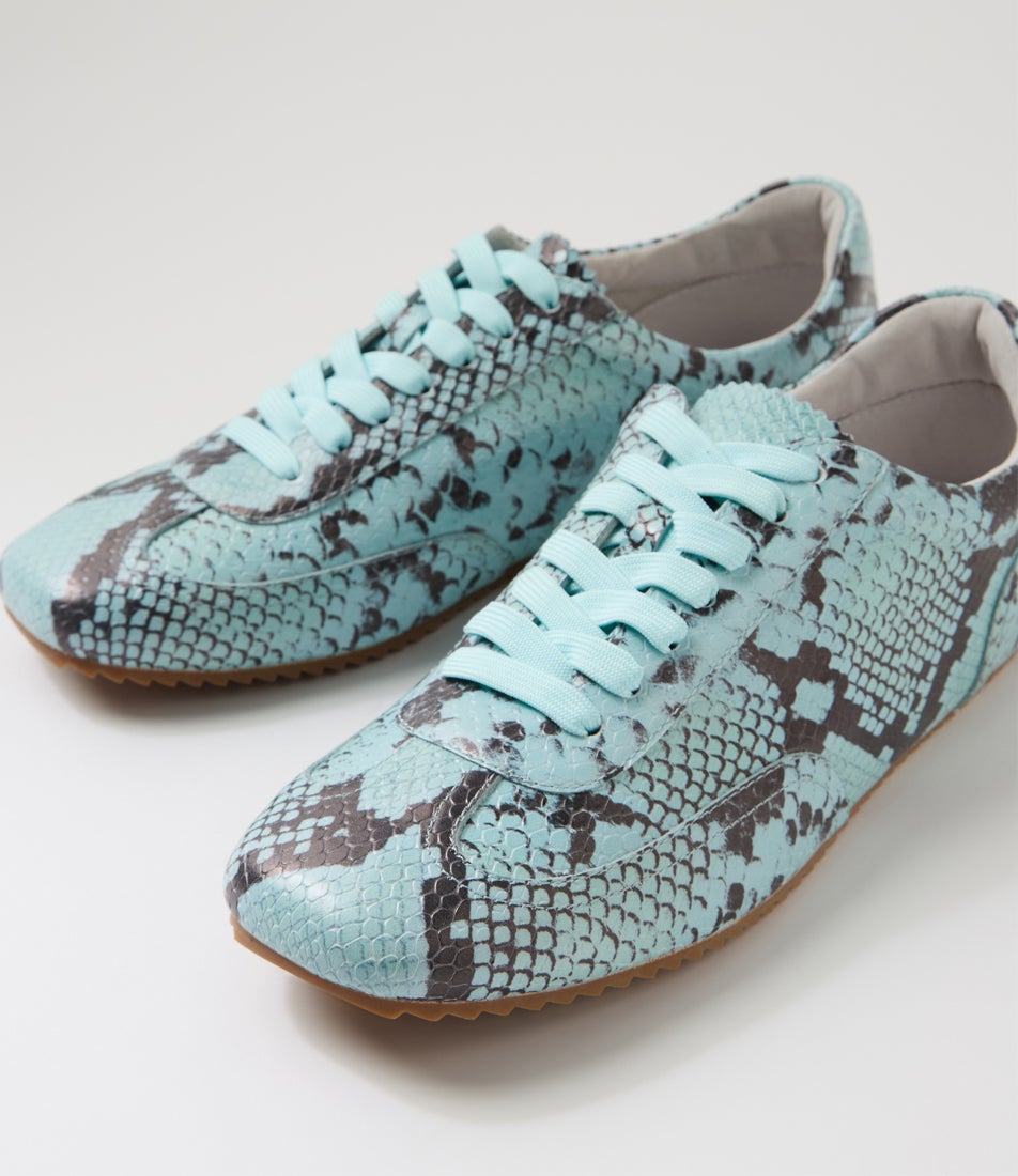 Liloa Pale Blue Snake Leather Sneakers