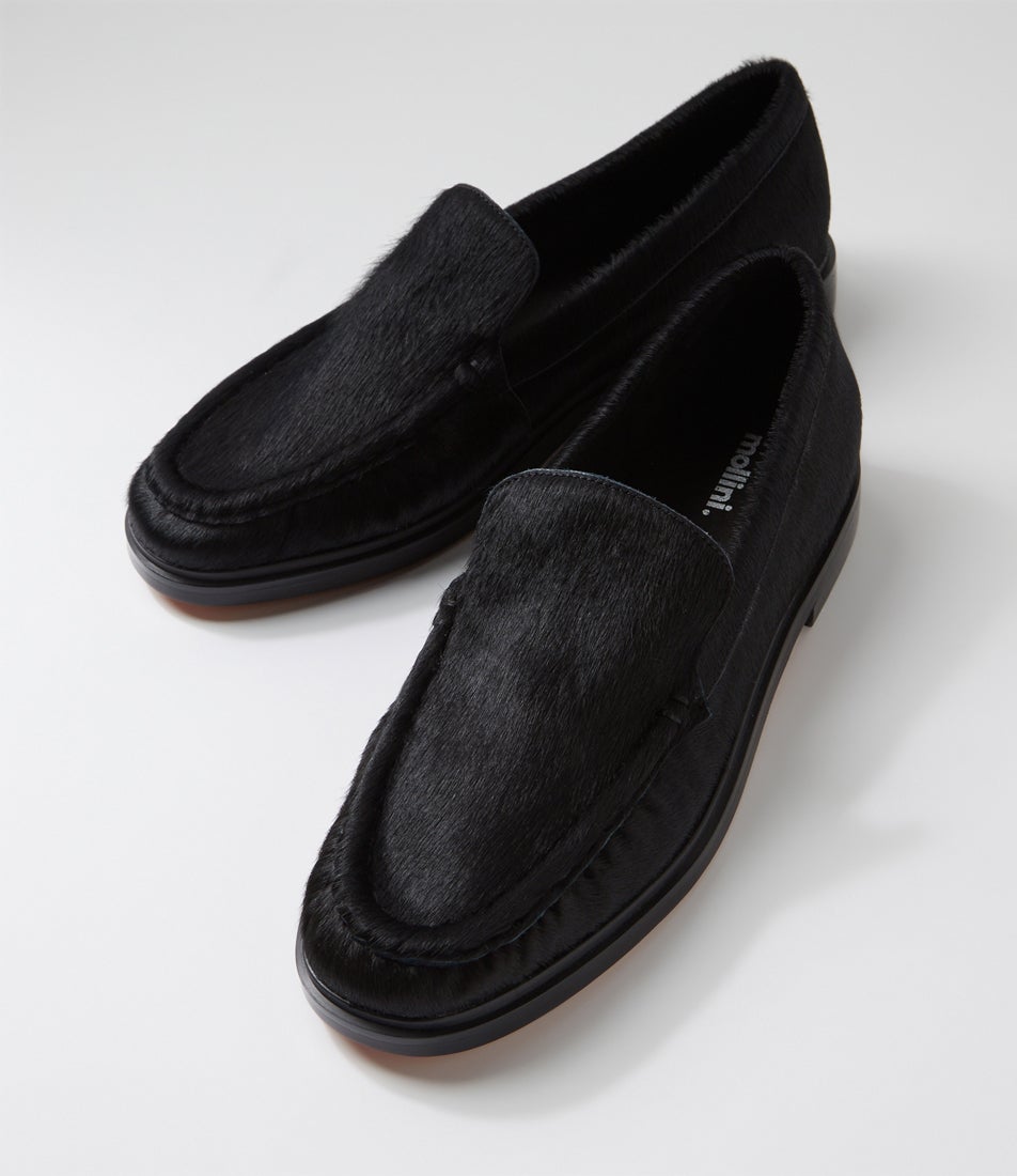 Gioia Black Pony Loafers