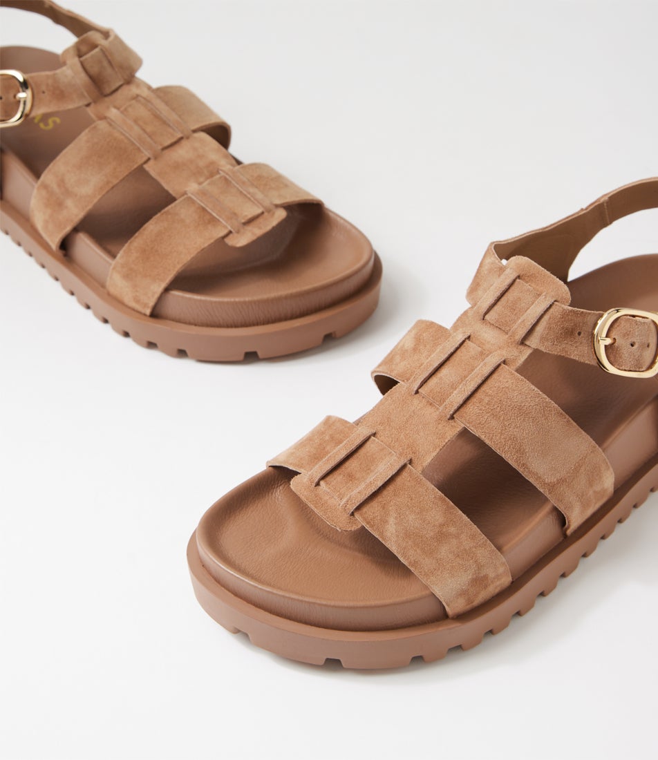 Urmila Light Choc Suede Sandals