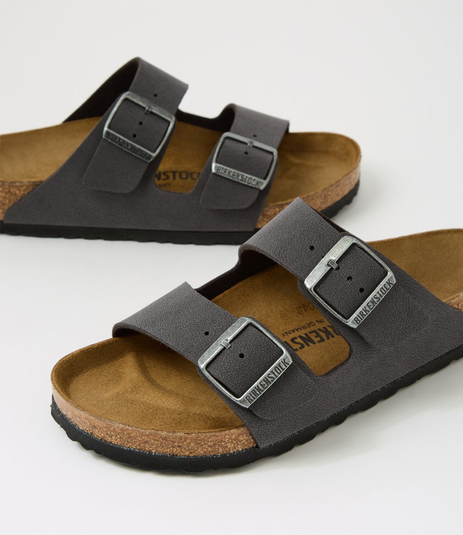 Arizona Mens Velvet Grey Birkibuc Slides