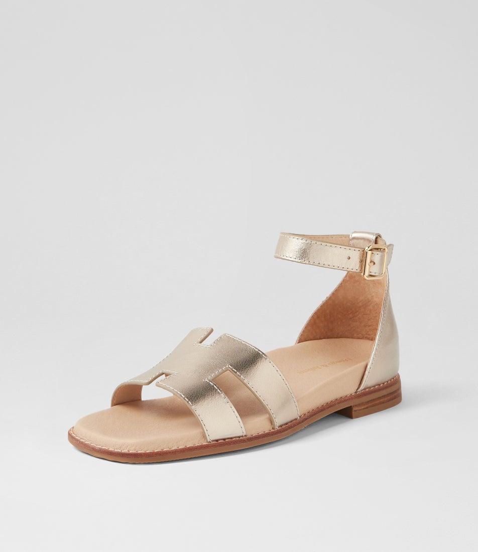 Efron Champagne Leather Sandals
