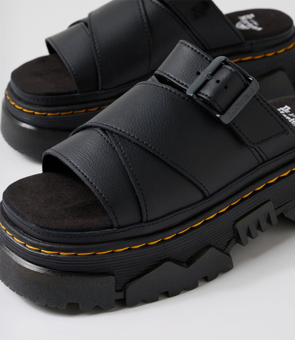 Mattison Slide Black Leather Slides