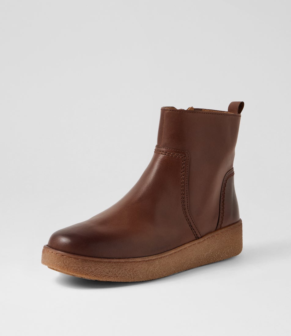 Ineska Peanut Leather Ankle Boots
