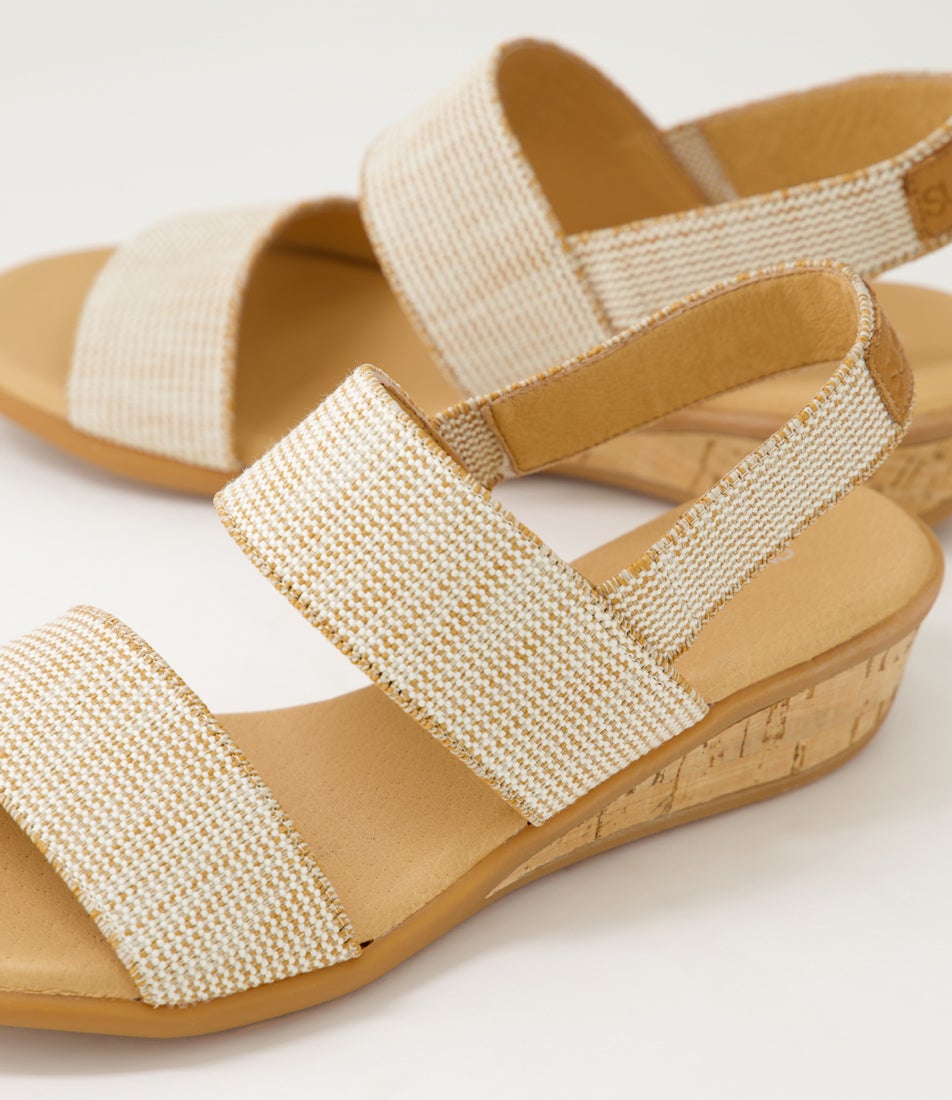 Phaedra Natural Fabric Sandals