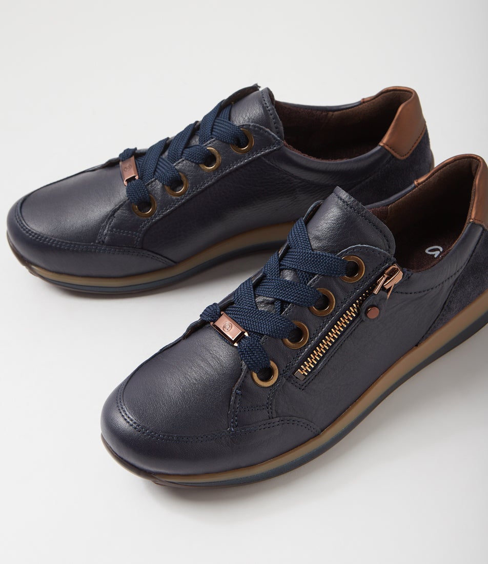 Osaka 87 Navy Nut Tan Leather Sneakers