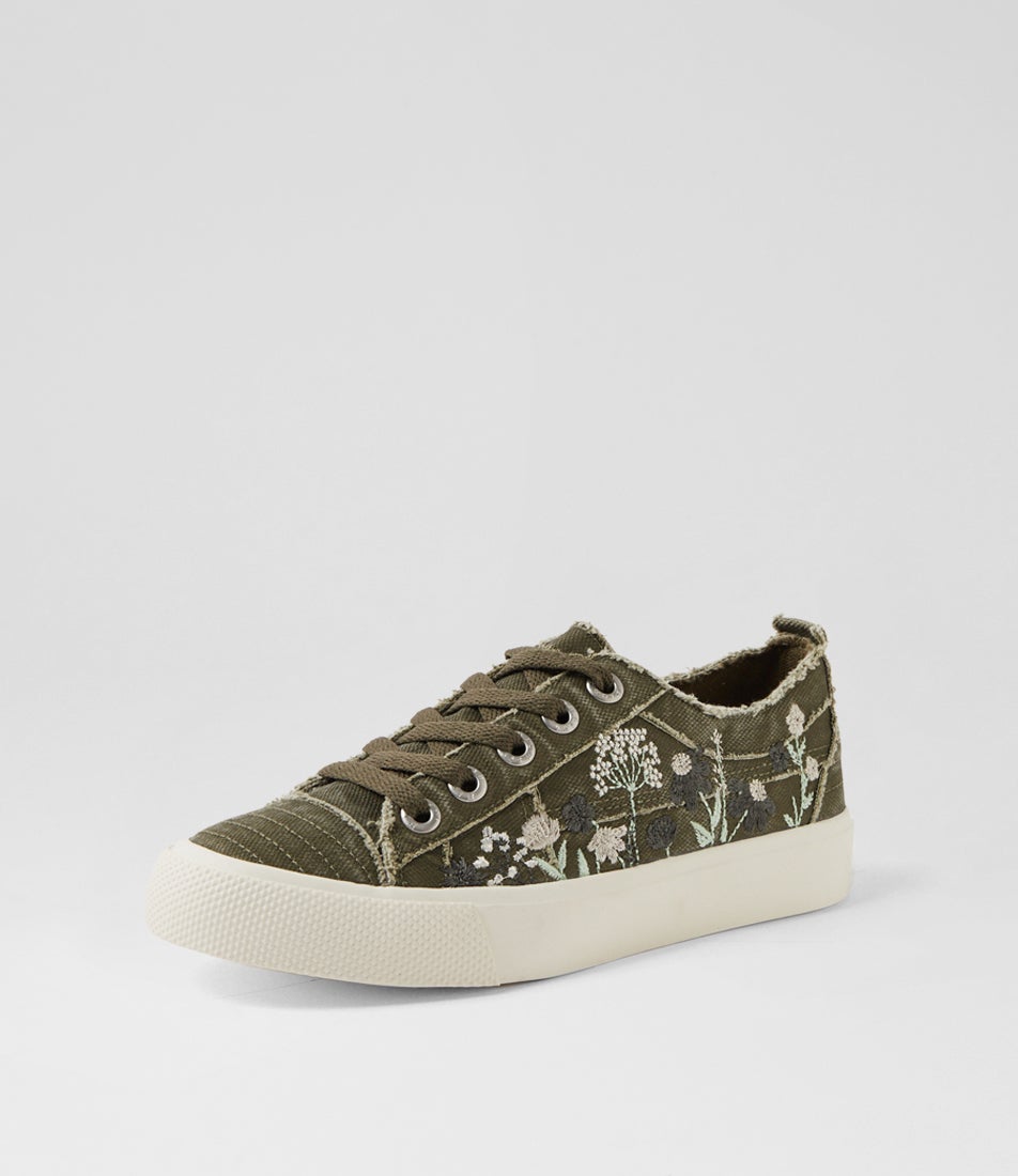 Vivid Olive Canvas Sneakers