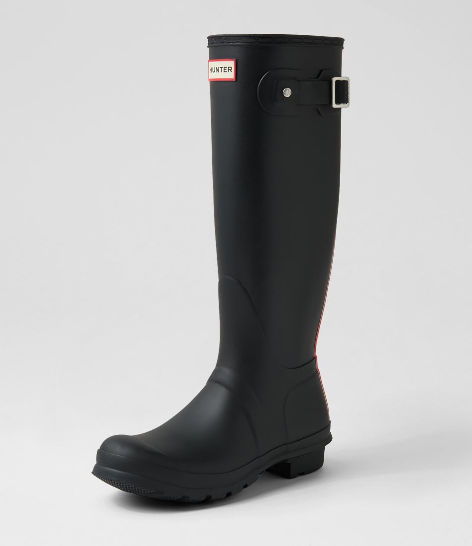 Original Logo Black Rubber Knee High Boots Original Logo Black Rubber Knee High Boots