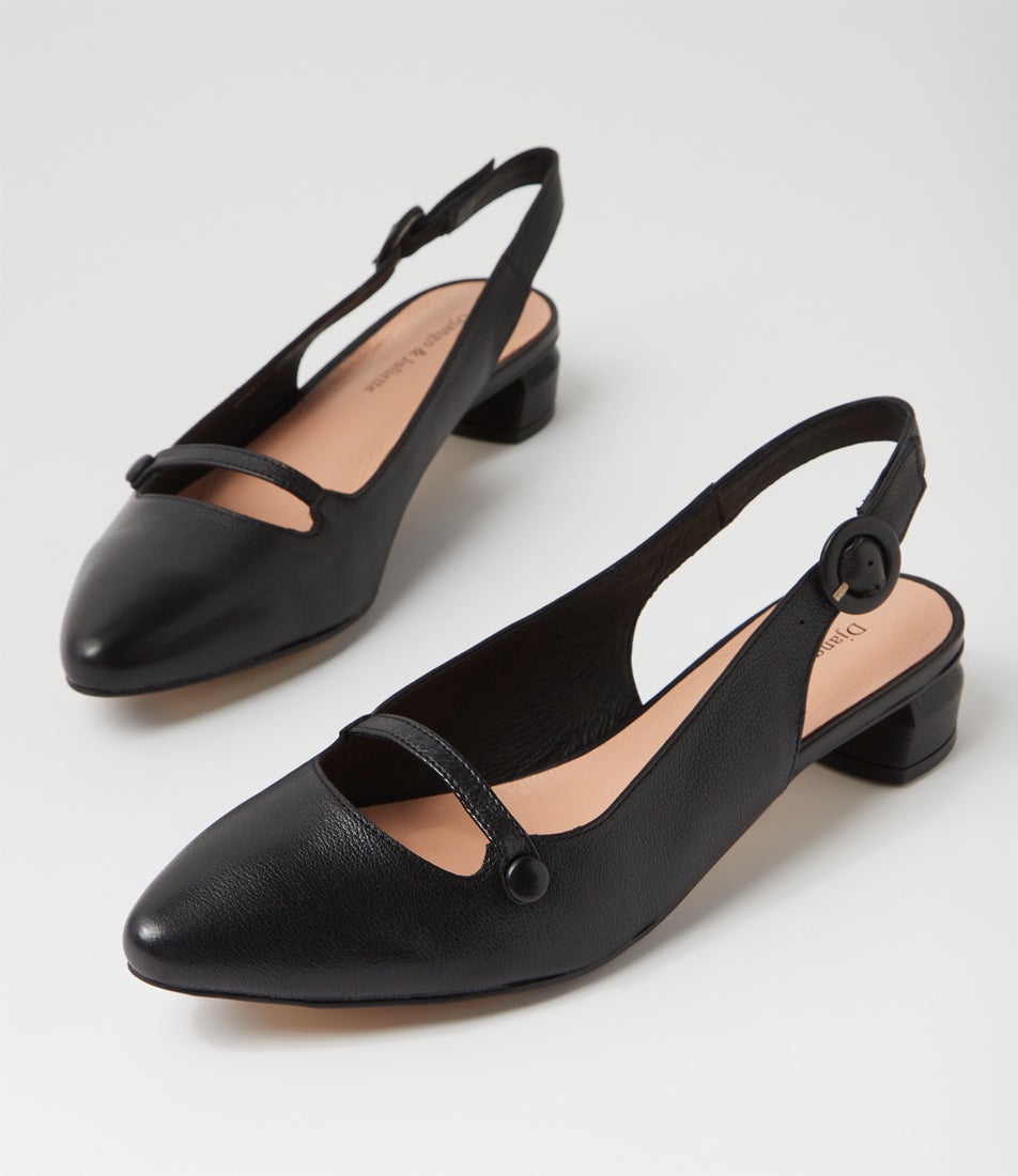 Franney Black Leather Flat Shoes