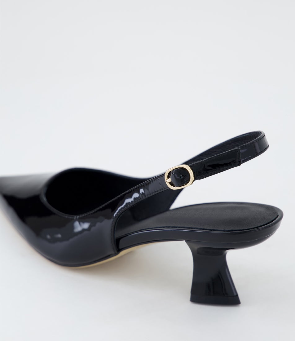 Linly Black Patent Leather Heels
