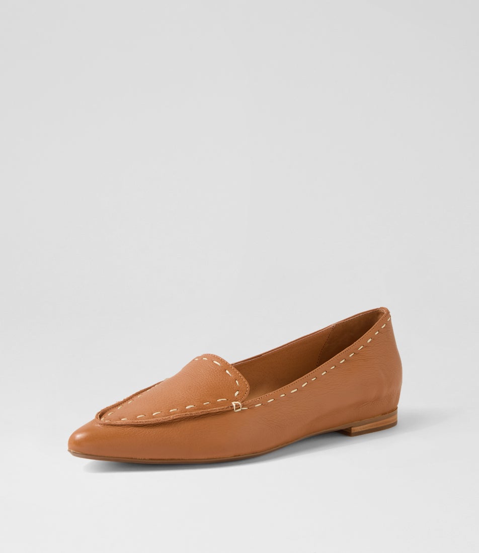 Yukka Dark Tan Leather Loafers