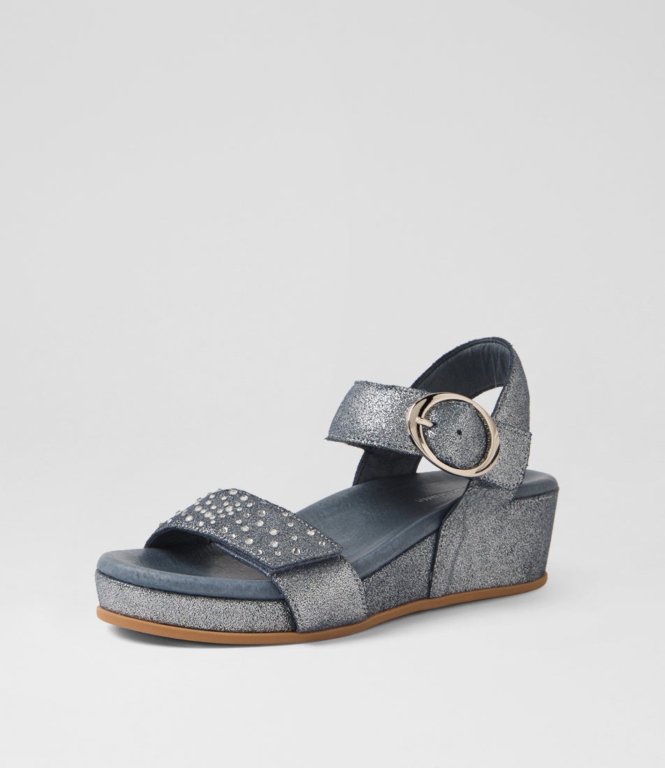 Farrin Denim Leather Sandals