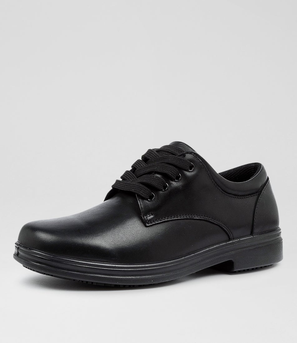 Solar Senior Black Leather Lace Up Shoes