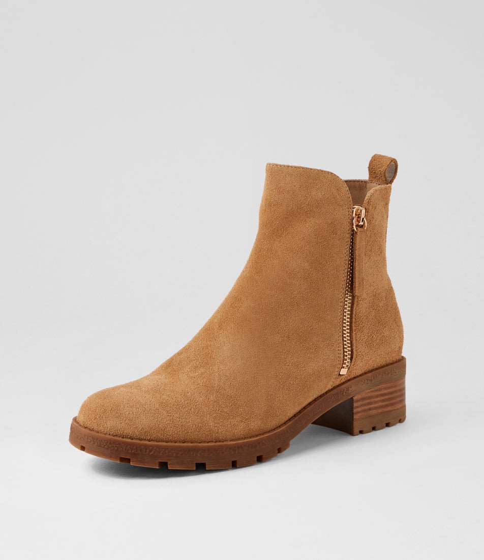 Marlieso Light Choc Suede Ankle Boots