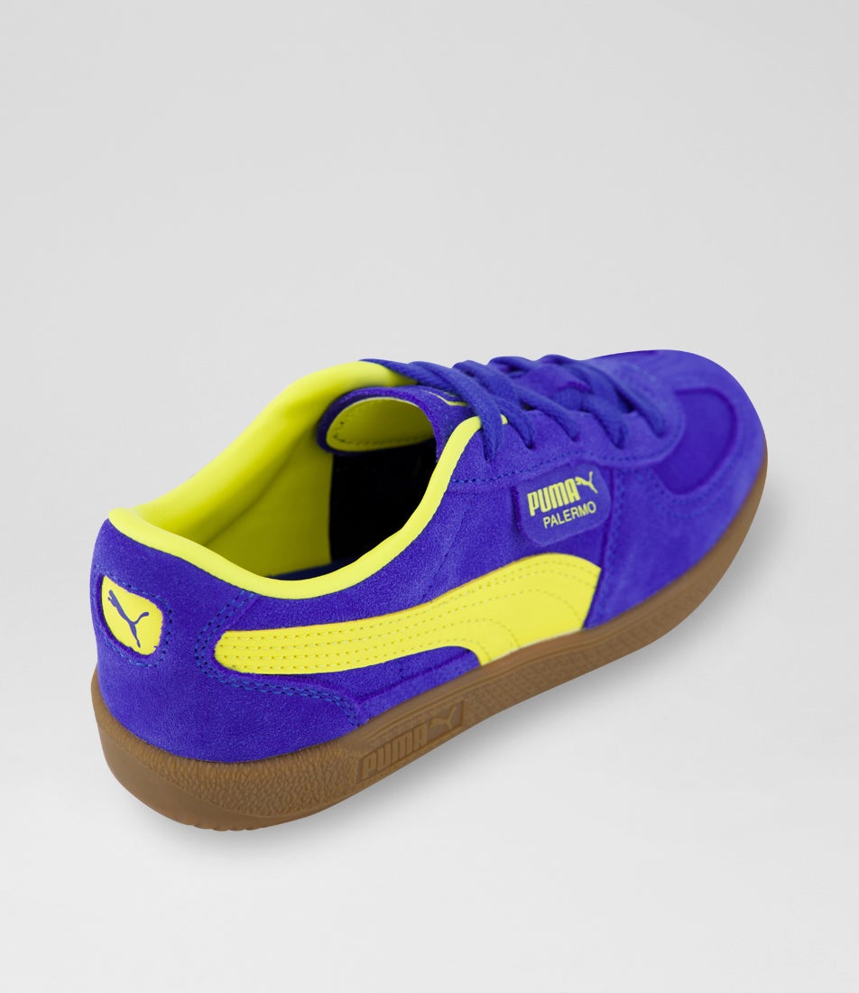 Palermo Junior Royal Sapphire Lemon Meringue Suede Sneakers