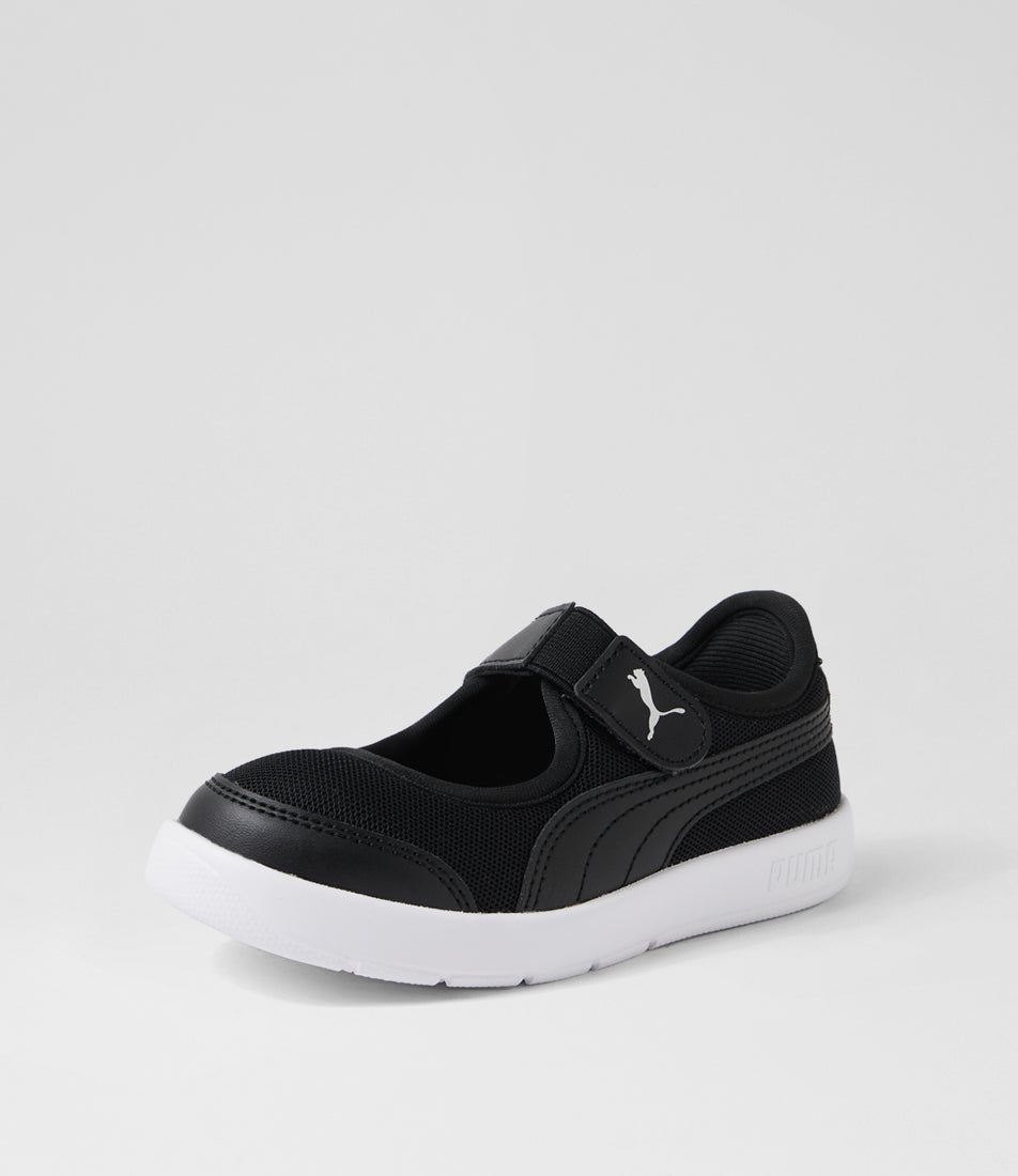 Courtflex V3 Lina Junior Black Fabric Mary Janes