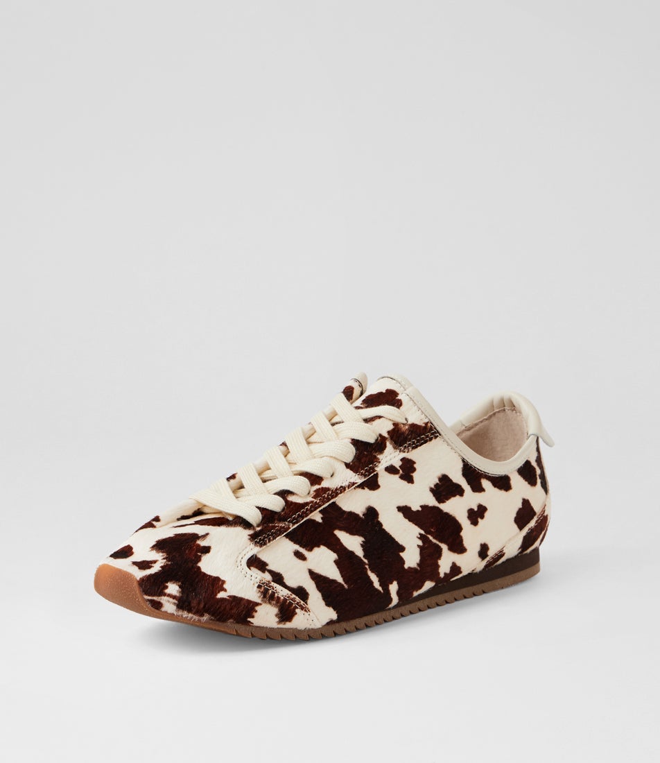 Haven Cow Print Leather Sneakers