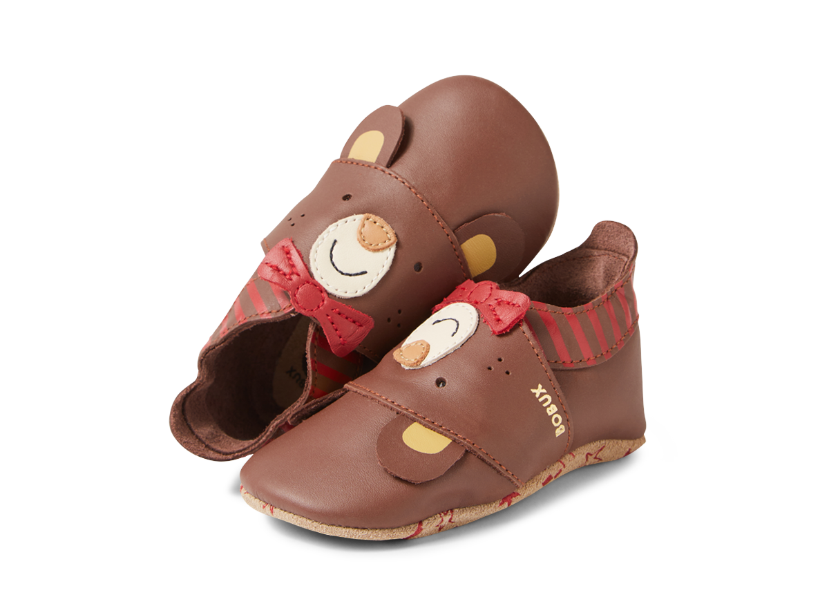 Ss Smart Bear Cappuccino Leather Flat Shoes