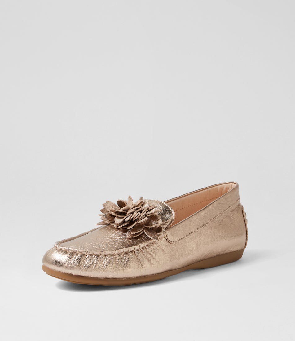 Errin Champagne Leather Flat Shoes