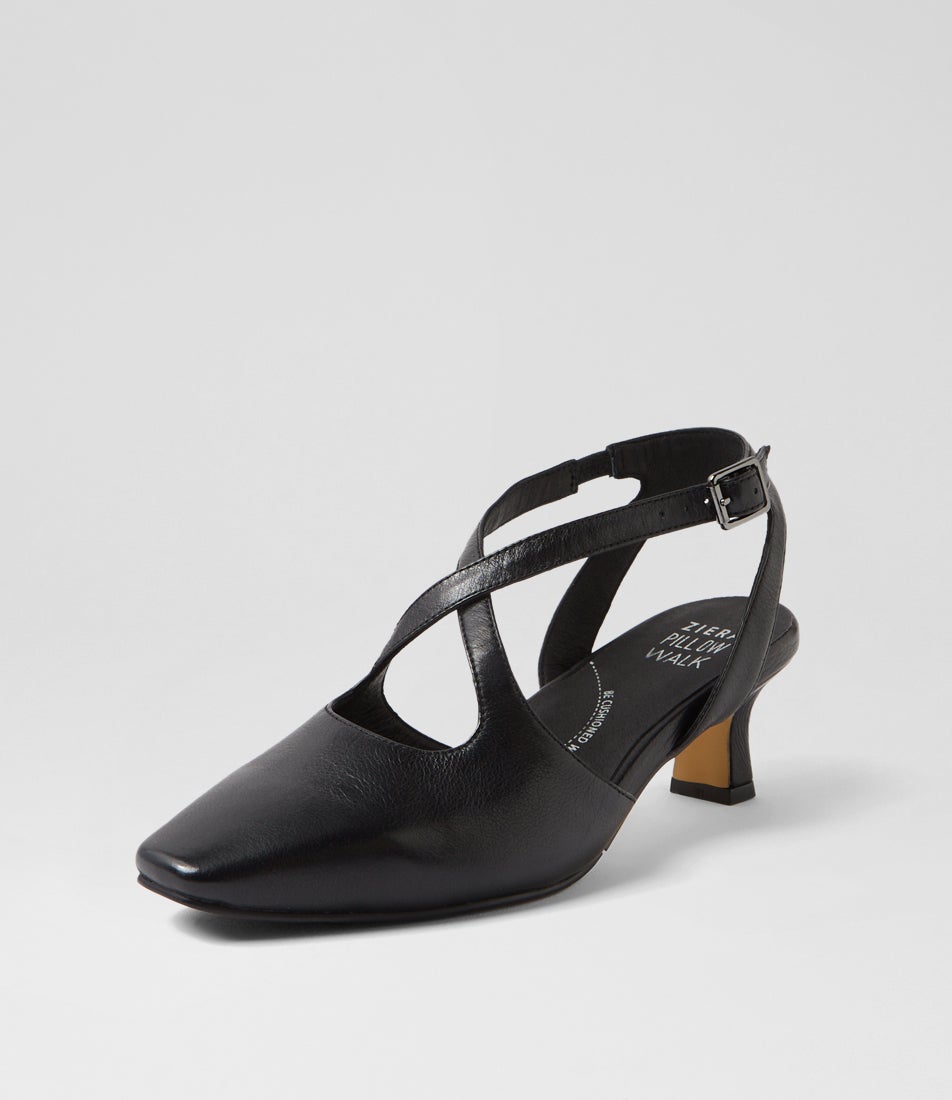 Omera Xw Black Leather Heels