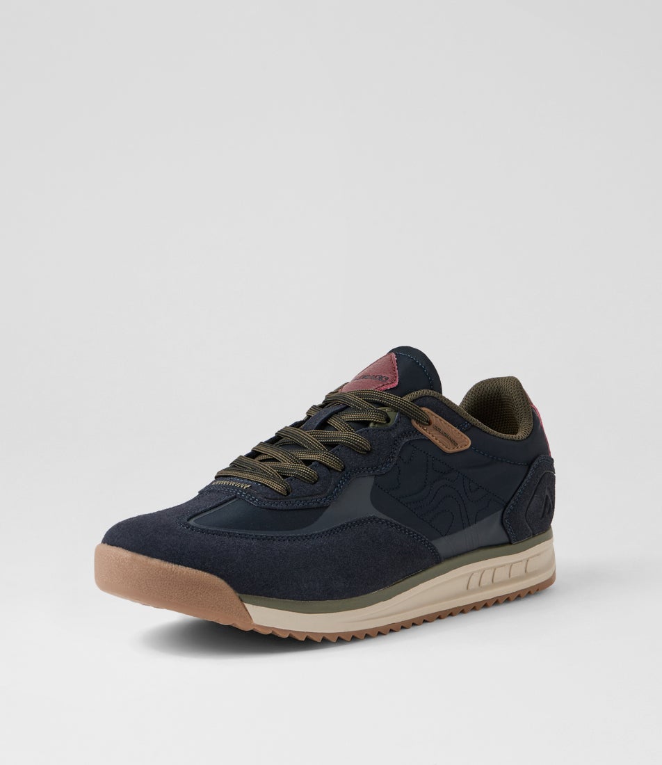 Gravel Navy Lace Up Flats