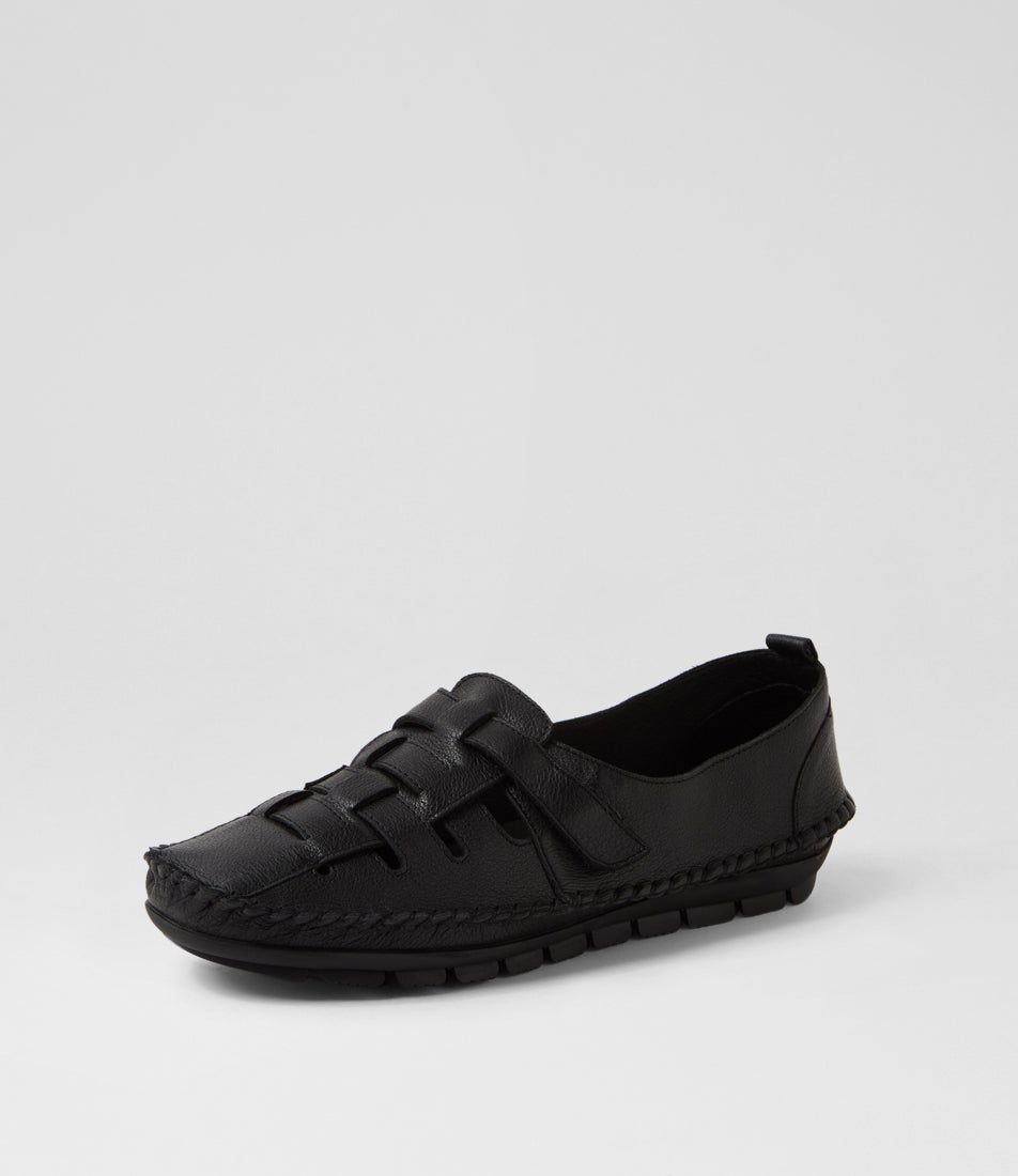 Bowies Black Leather Ballet Flats