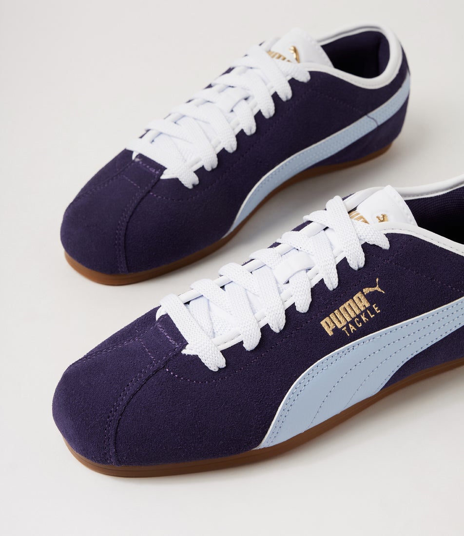 Puma Tackle W Deep Plum Mountain Blue Fabric Sneakers