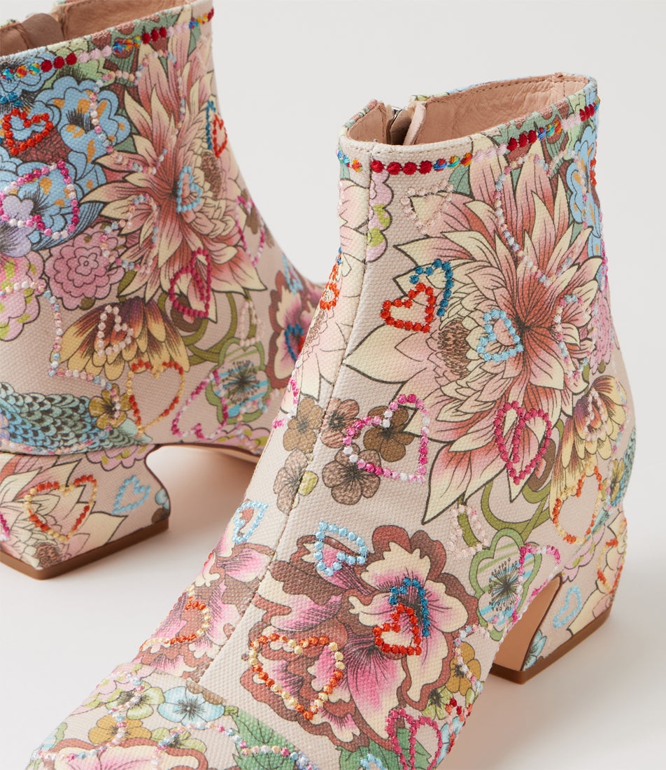 Rolles Nude Leather Ankle Boots