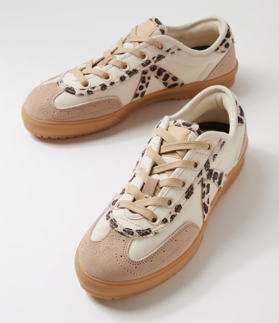 Swing 74 Tan Leopard Suede Sneakers