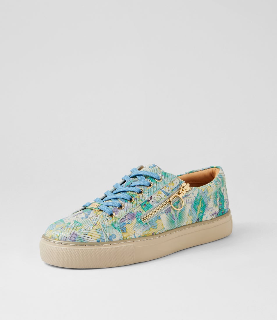 Pamela Xf Seafoam Woven Leather Sneakers