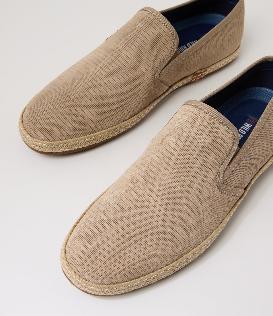 Check Taupe Suede Loafers