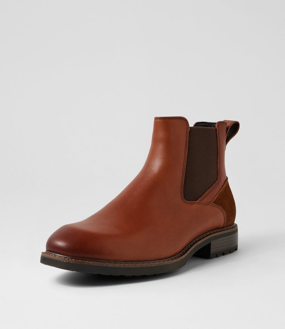 League Cognac Leather Chelsea Boots