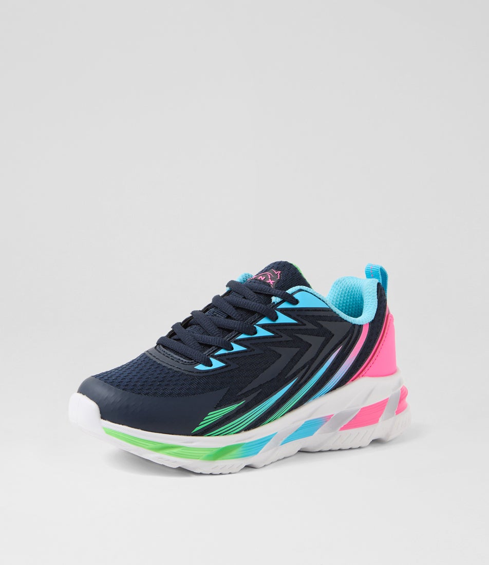 Ripper Junior Lace Navy Pink Mesh Sneakers
