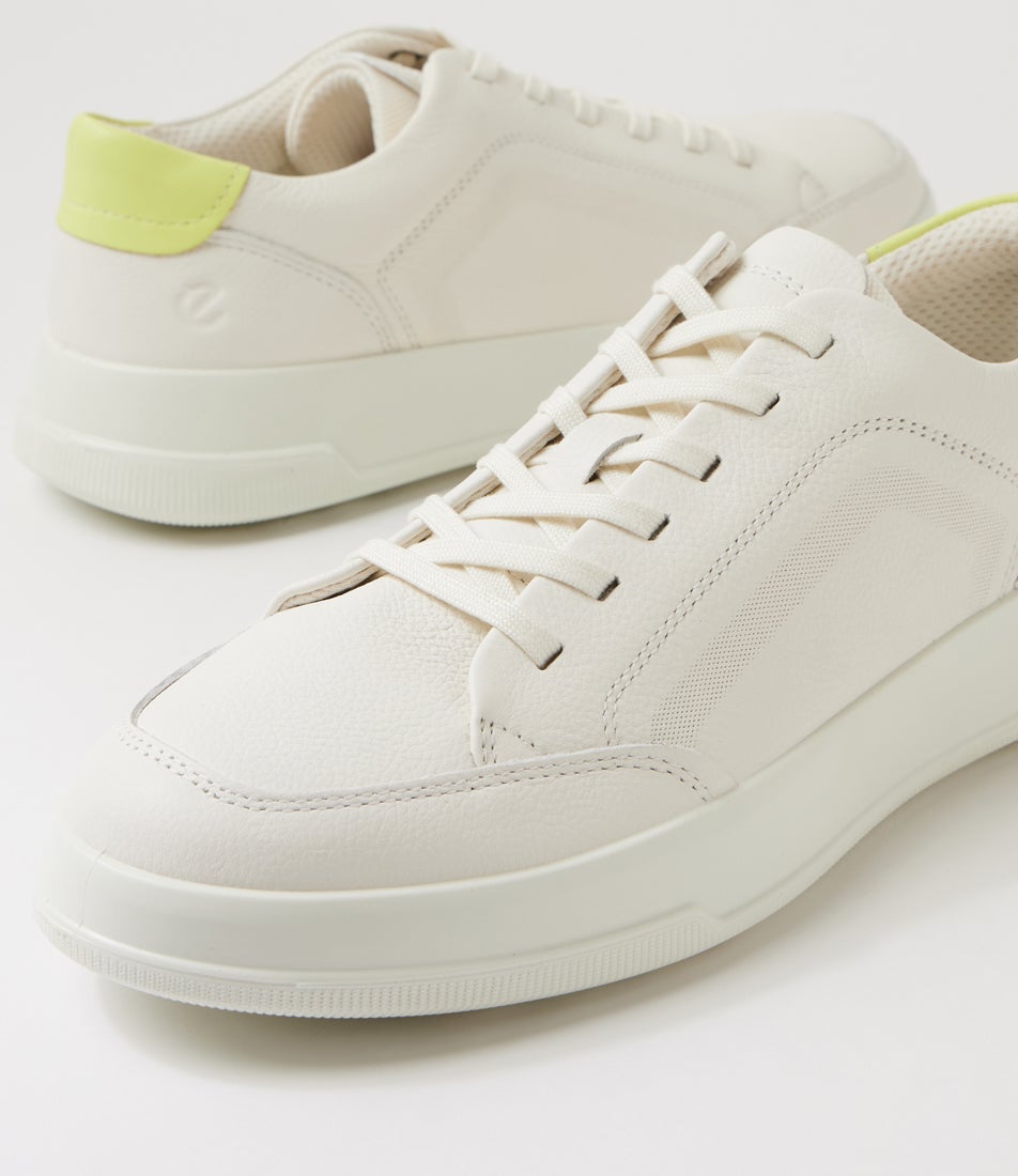 Move W White Sunny Lime Leather Sneakers