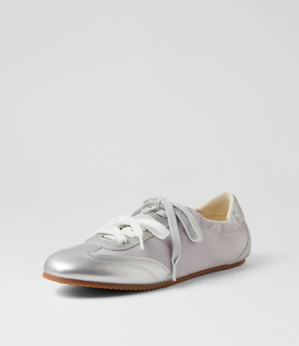 Tazone Silver Fabric Sneakers