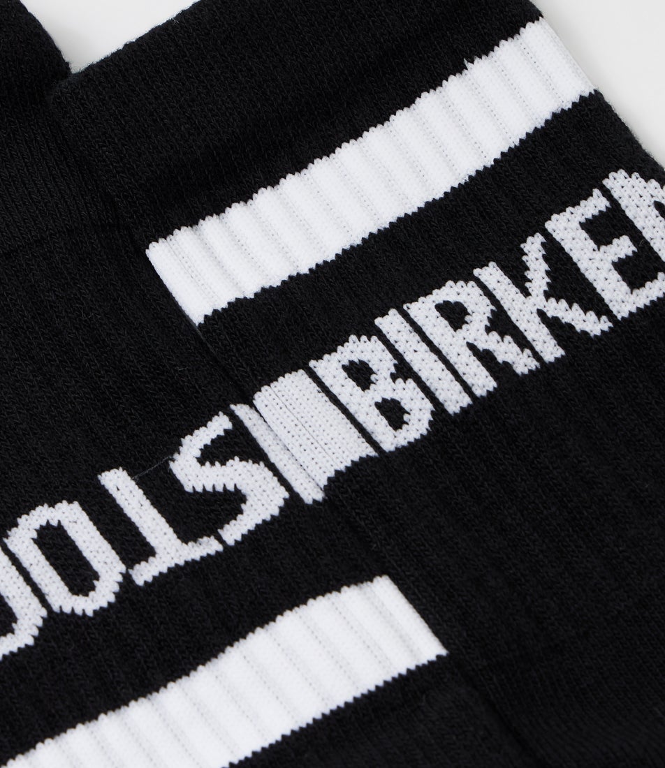 Cotton Stripe Socks 2 Pack Black White Socks