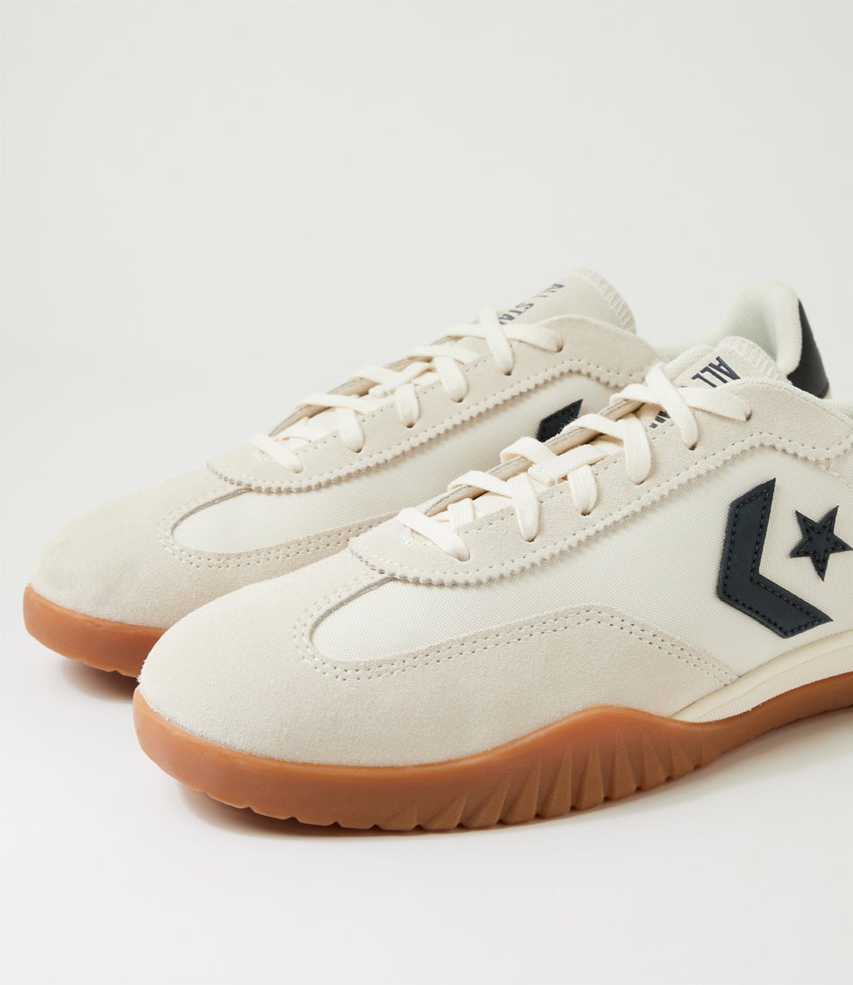 Run Star Trainer M Egret Black Honey Suede Nylon Sneakers