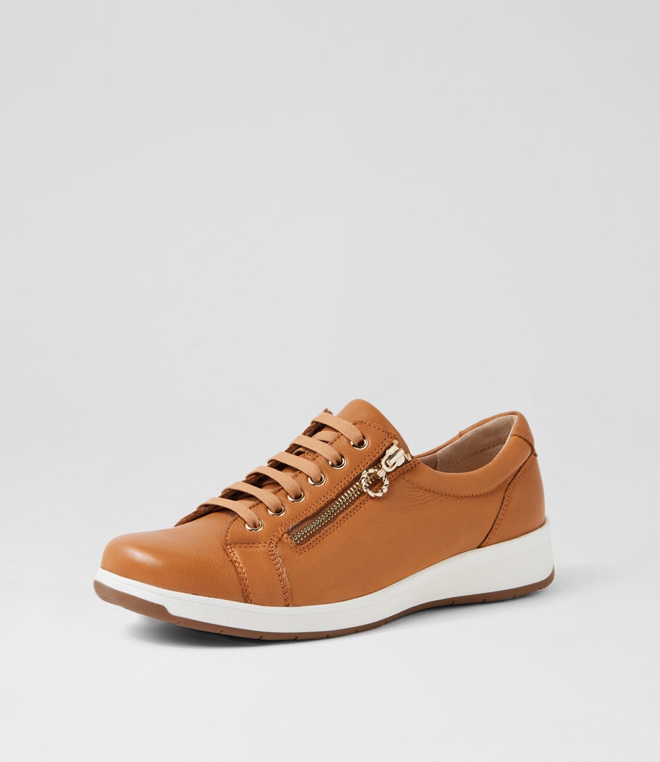 Alvies D New Tan Leather Sneakers