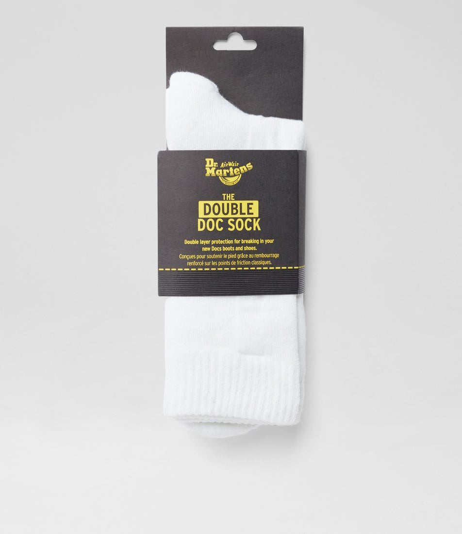 Double Doc White Organic Cotton Socks