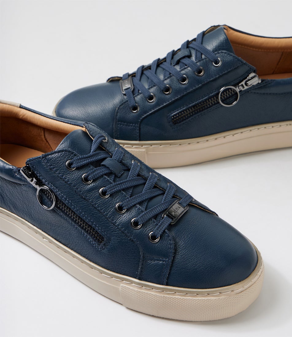 Pamela Xf Navy Almond Leather Sneakers