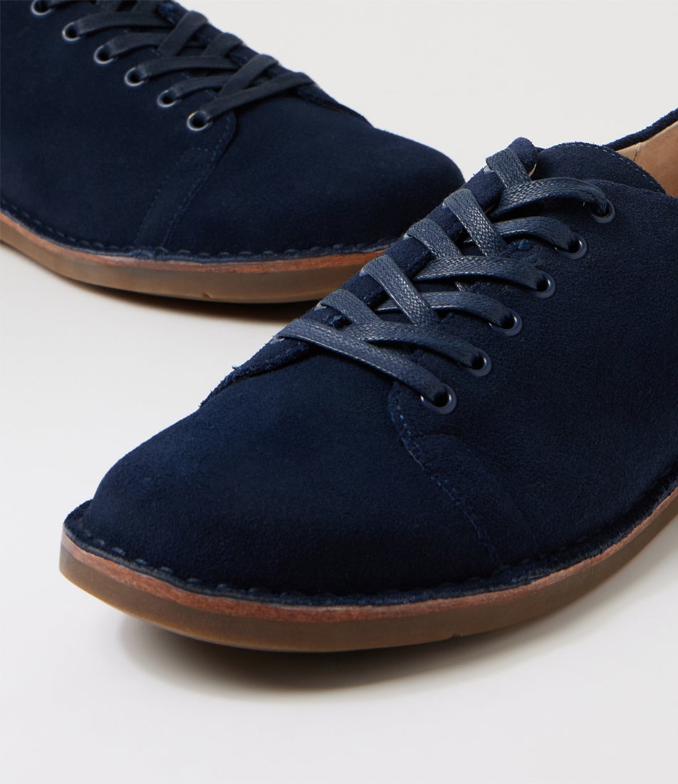 Odelle Navy Suede Lace Up Flats