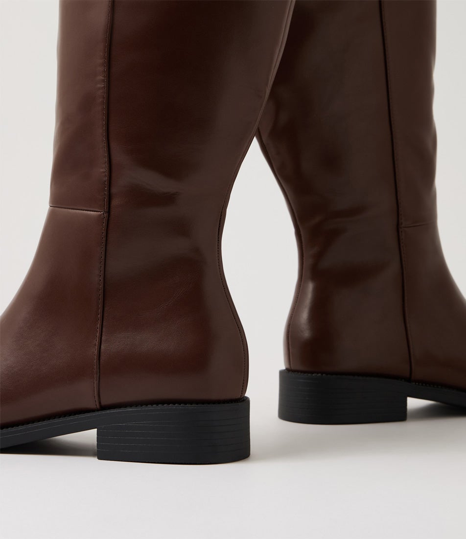 Garfield Wide Chocolate Brown Knee High Boots