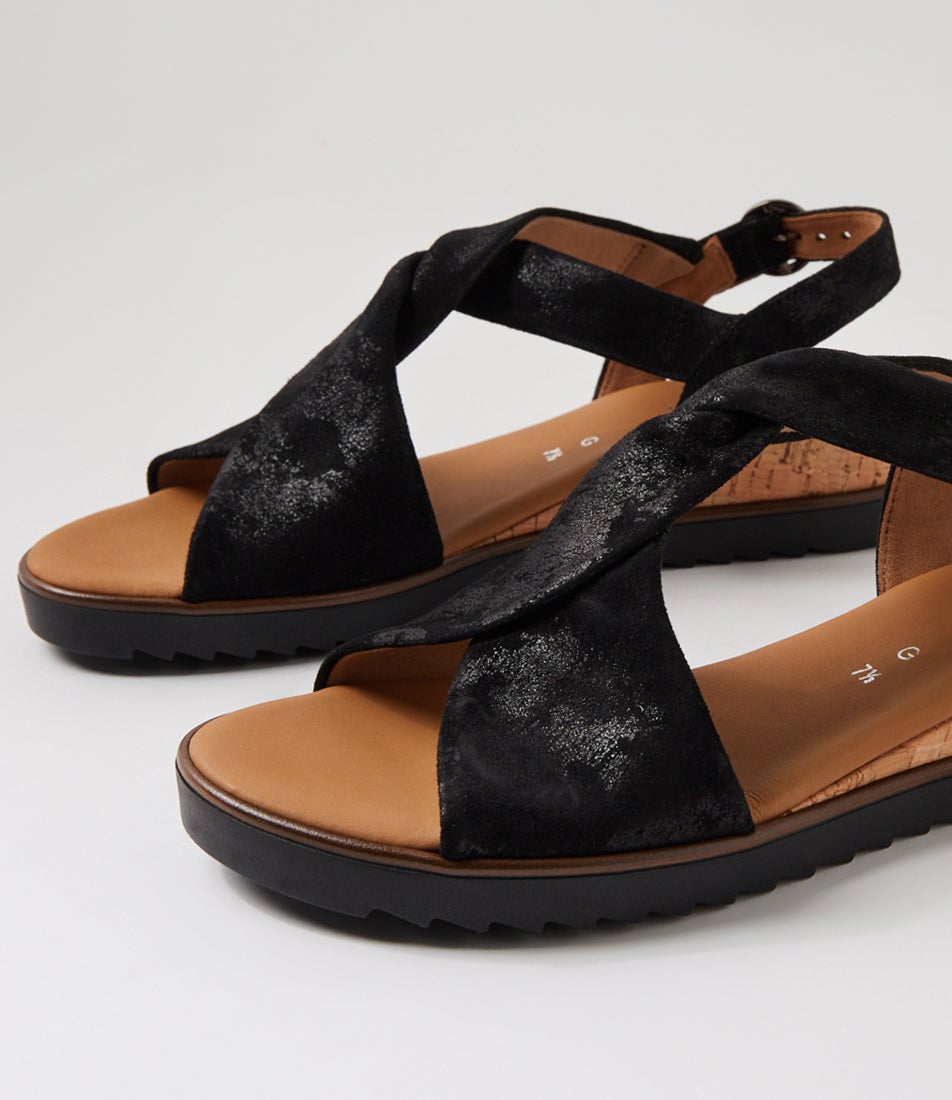 Bianka Schwarz Leather Sandals