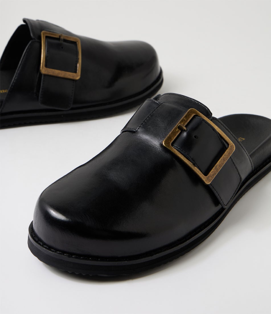 Zilten Black Leather Mules