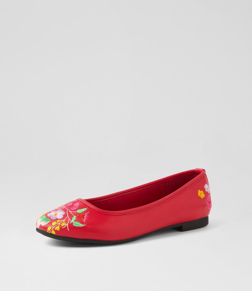 Danza Red Flat Shoes