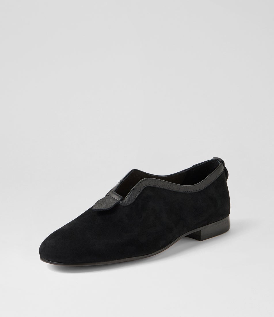 Iddes Black Suede Leather Loafers