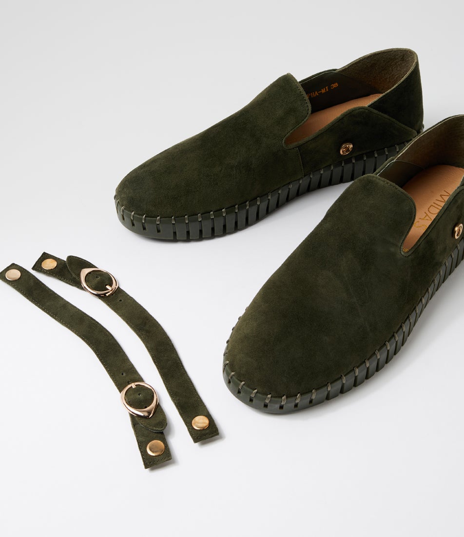 Halpha Olive Suede Sneakers