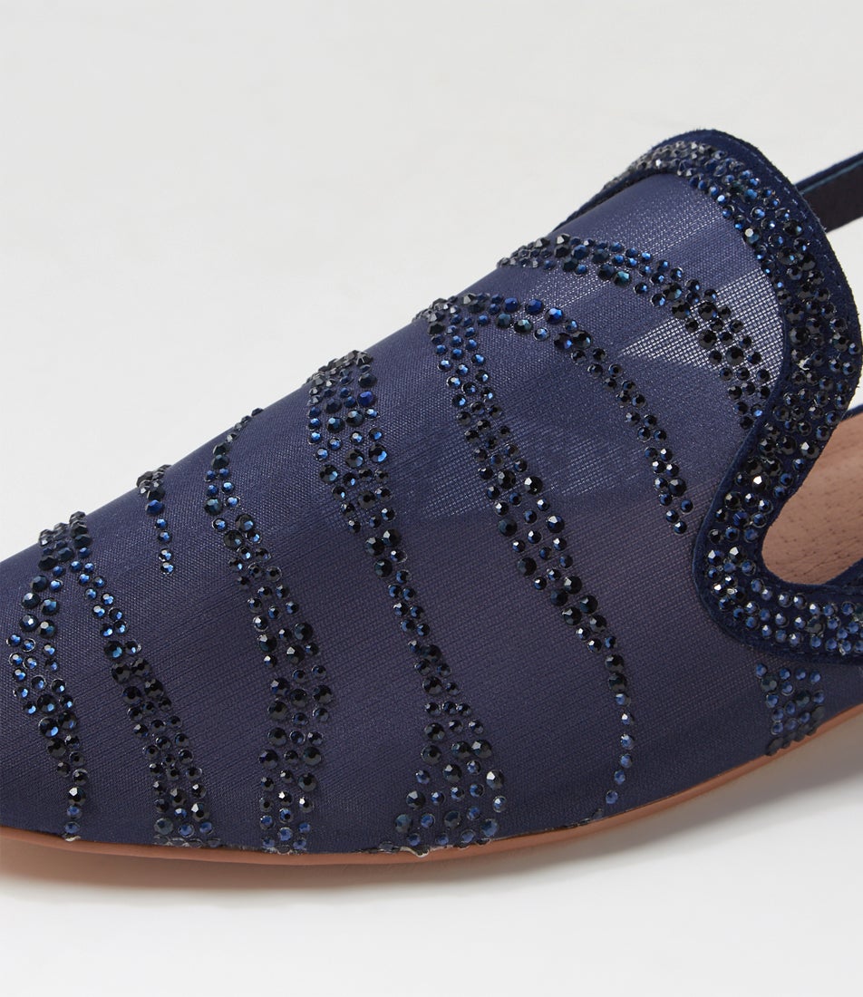 Alexio Navy Mix Flat Shoes