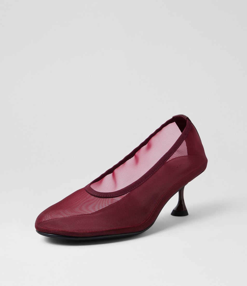 Abright Burgundy Mesh Heels