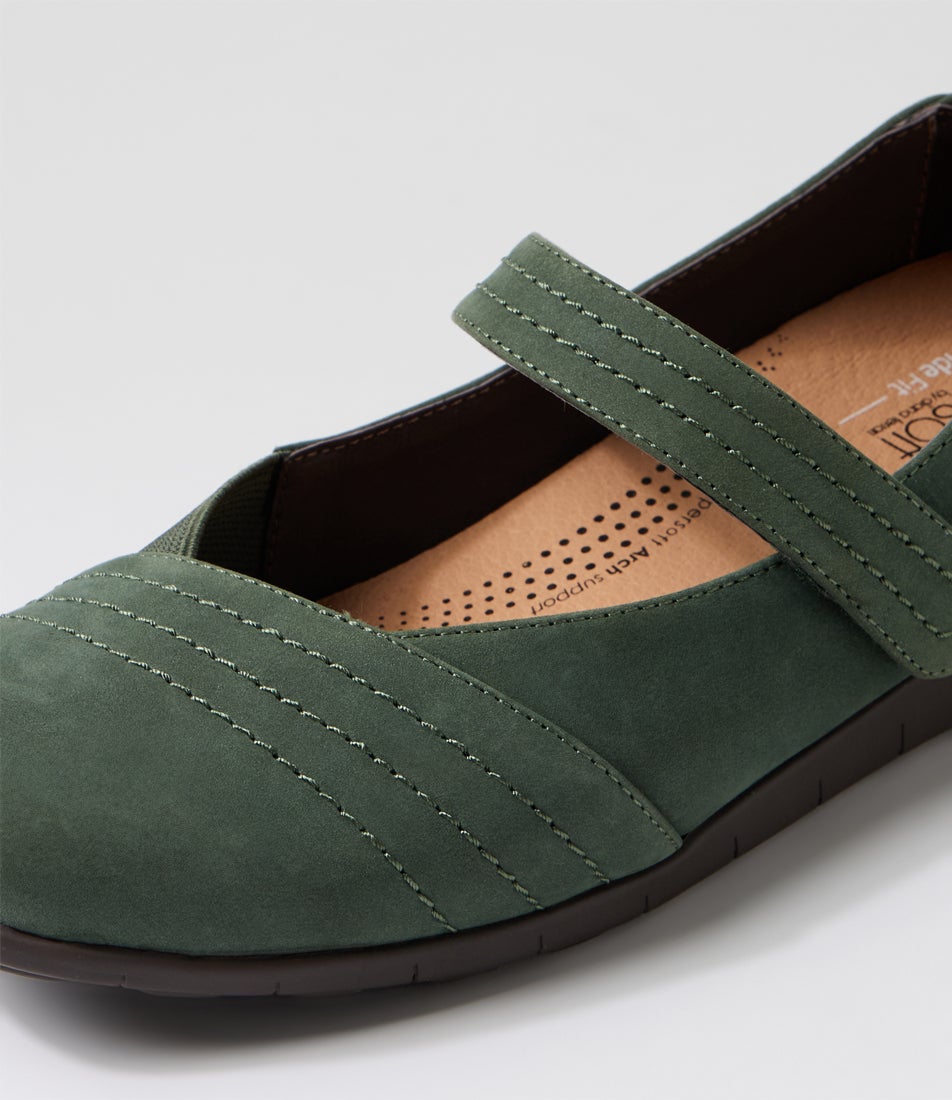 Becketts D Forest Nubuck Elastic Flat Shoes