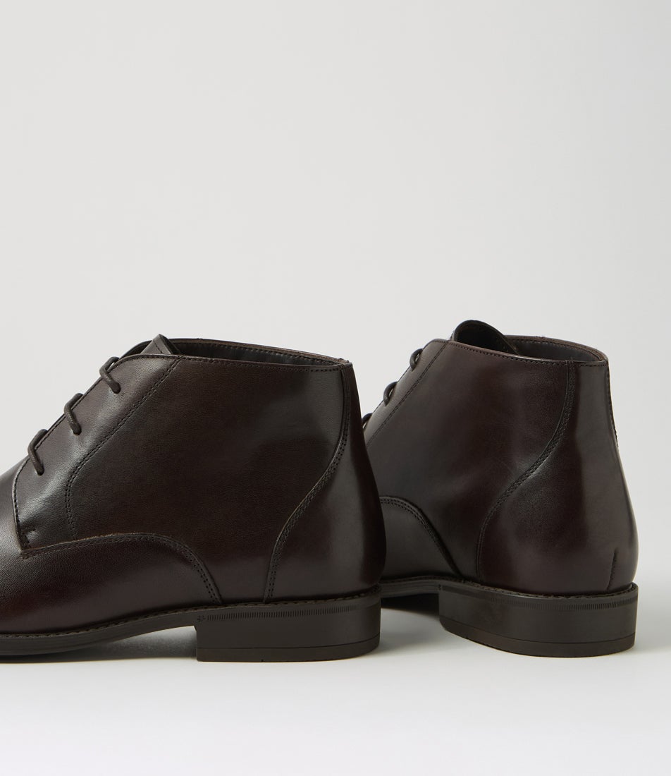 Invert Mocha Leather Lace Up Boots